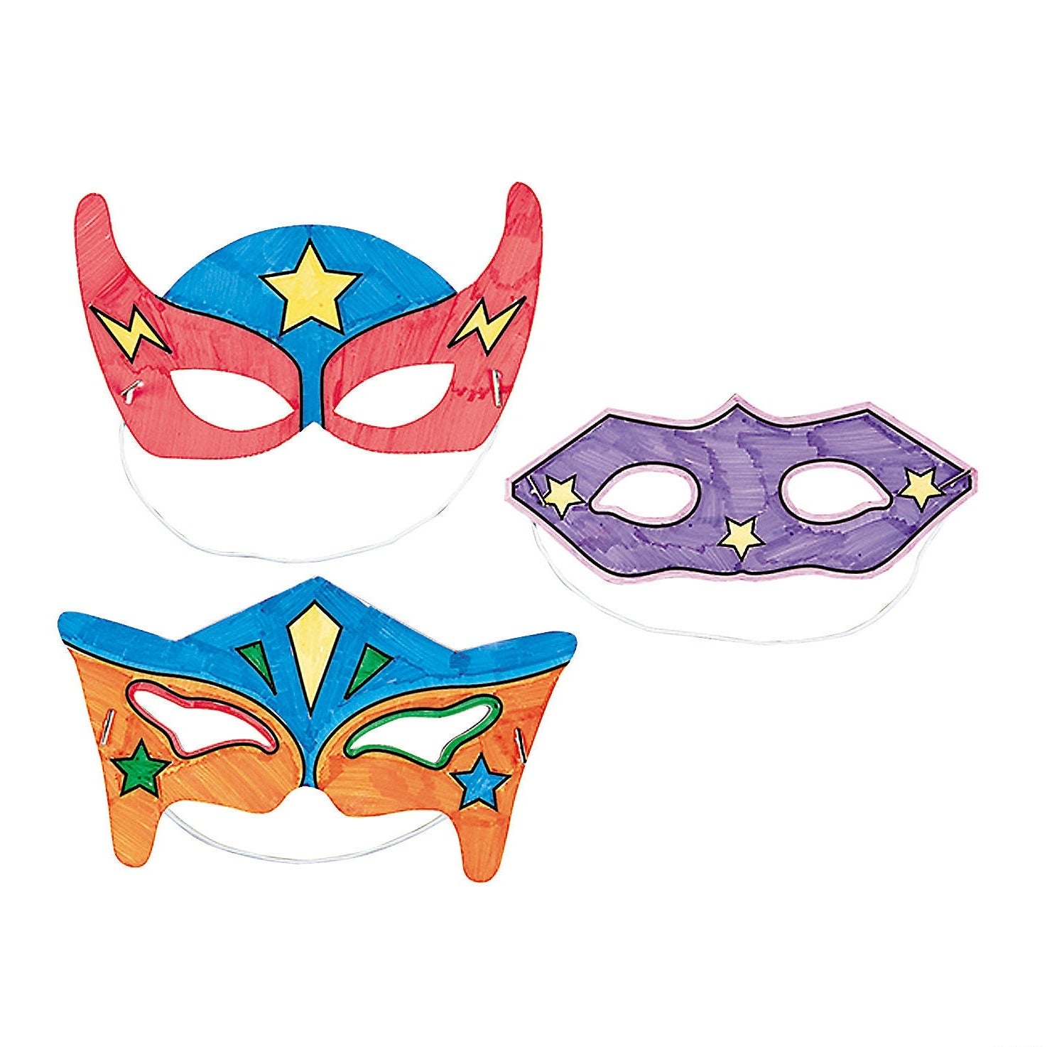 Color Your Own Superhero Masks - 12 Pc.