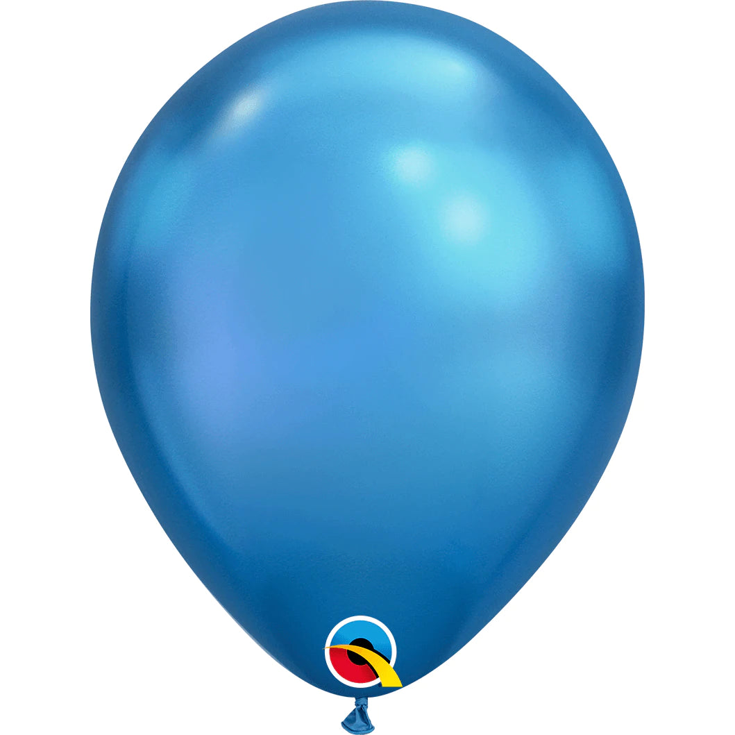 Blue Chrome Balloons 11"