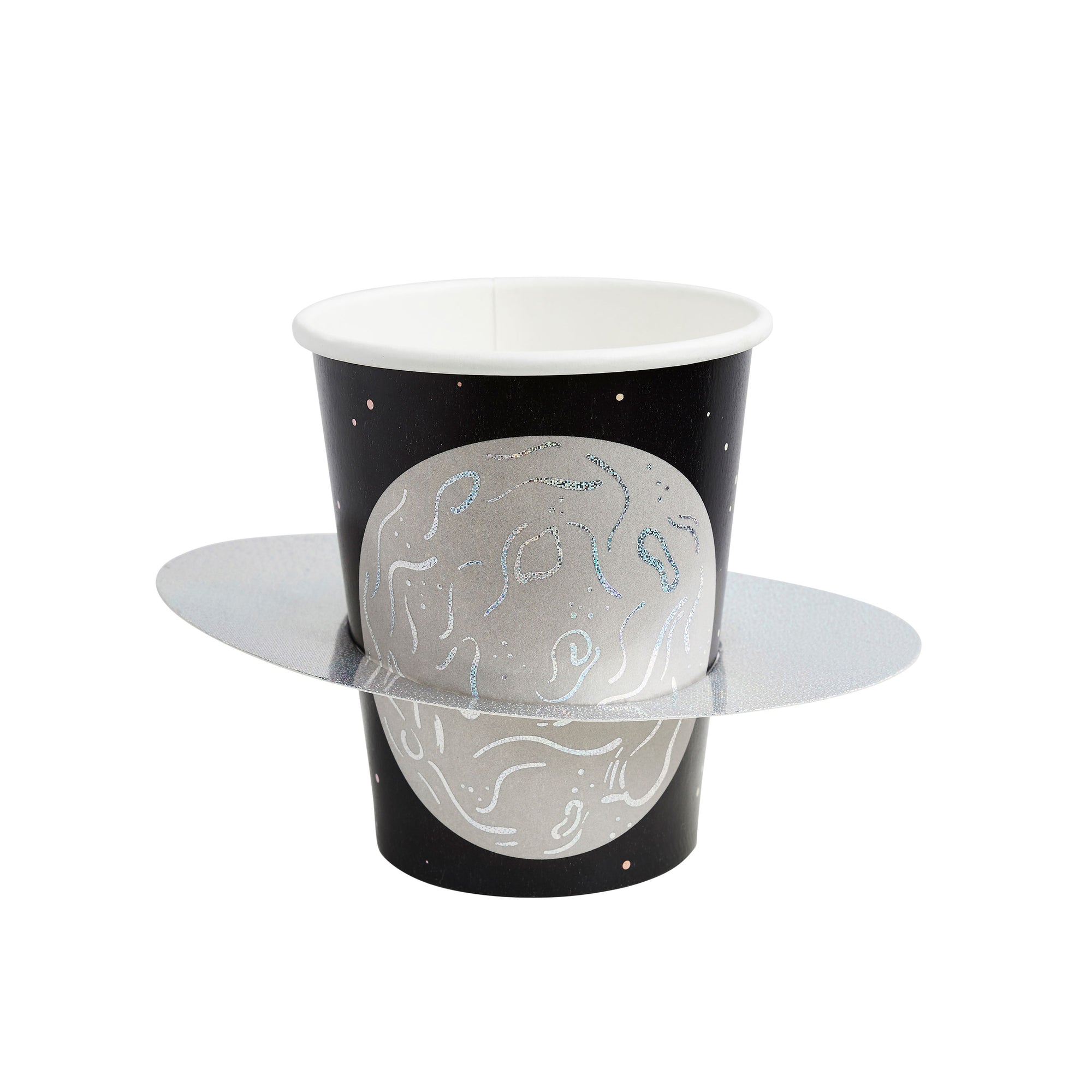 Iridescent Planet Paper Cups 3D Saturn