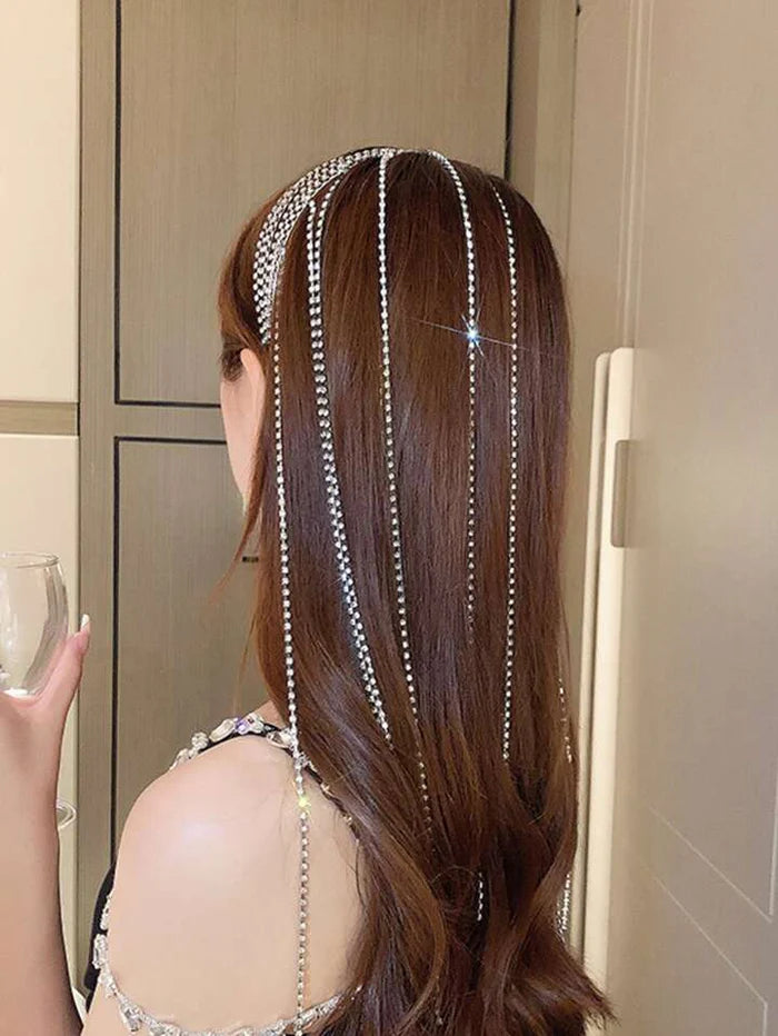Rhinestone Tassel Crystal Headband