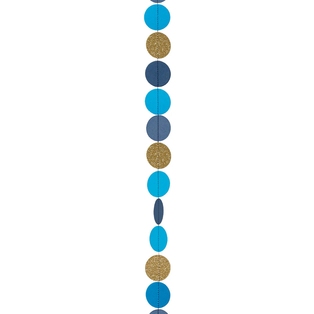 Blue &amp; Gold Circles Balloon Tail