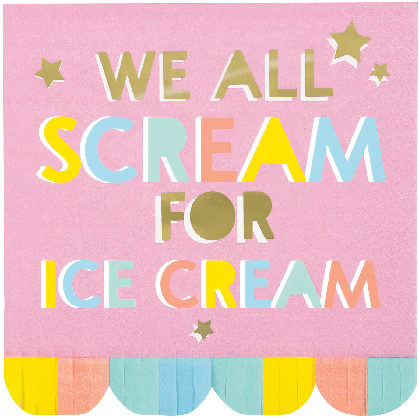 We All Scream For Ice Cream Fringe Luncheon Napkins