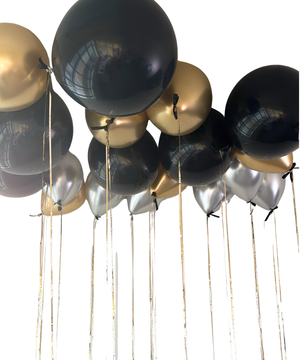 Tinsel &amp; Bow Ceiling Balloon Set