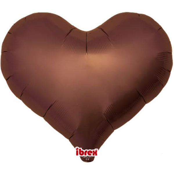 Metallic Brown Jelly Heart Foil 18"