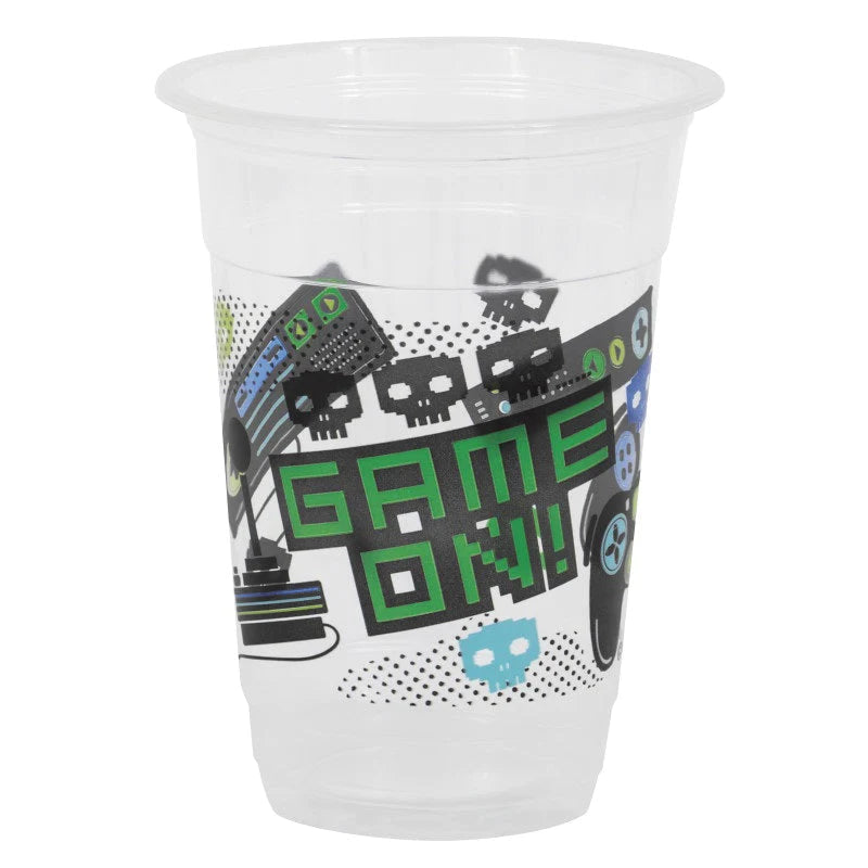 Game On White Plastic Party Cups 
