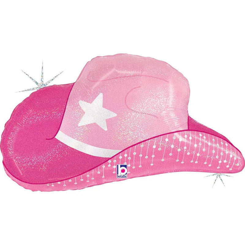 26&quot; Pink Cowgirl Hat Foil Balloon