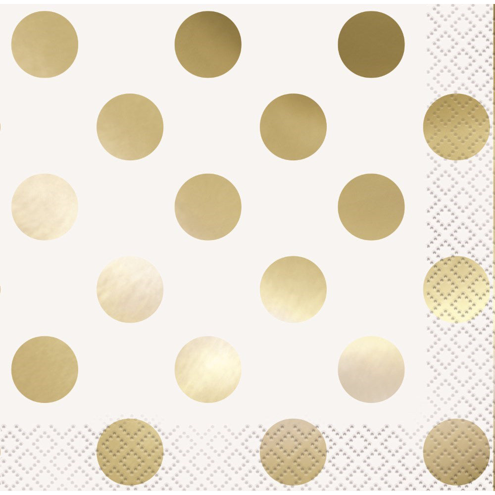 Gold Dot Beverage Napkins