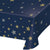 Navy and Gold Stars Plastic Tablecloth