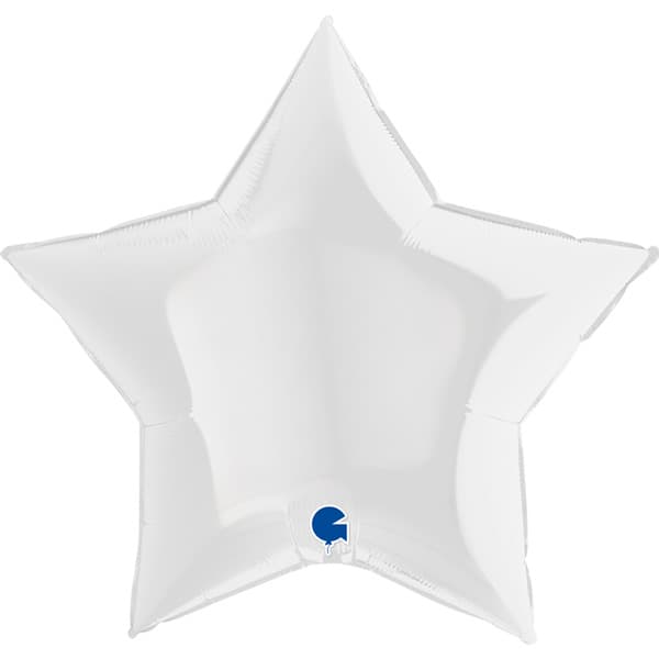 Giant White Star Foil Balloon 36"