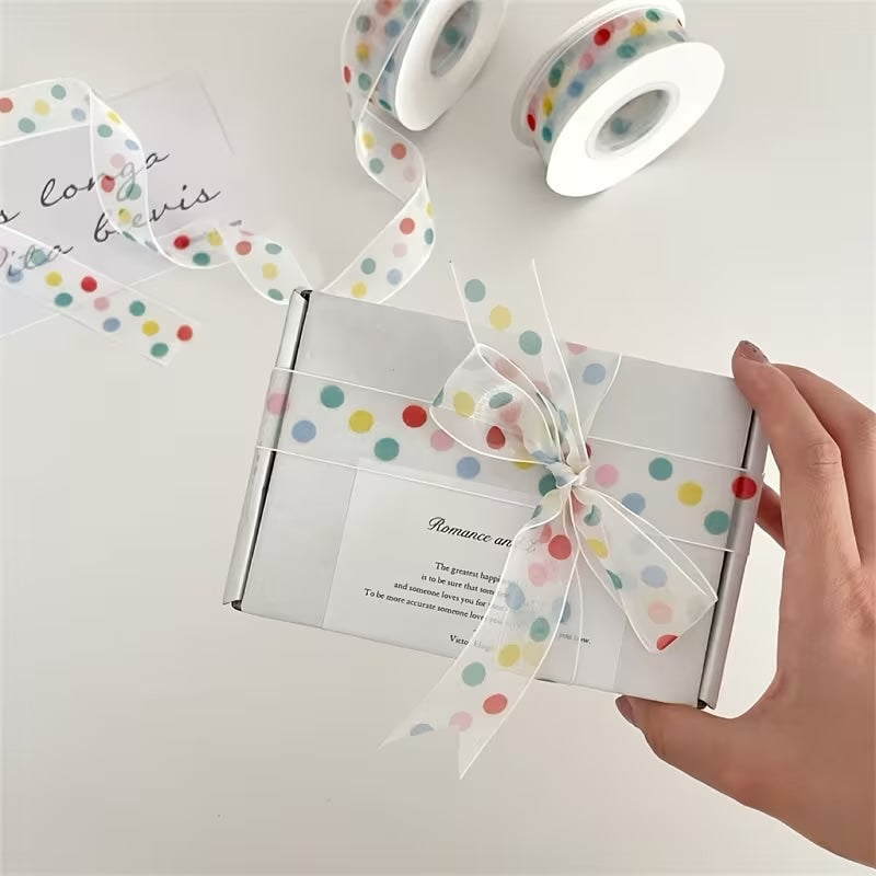 Colorful Polka Dot Satin Ribbon