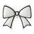 White & Black Outline Bow Foil Balloon