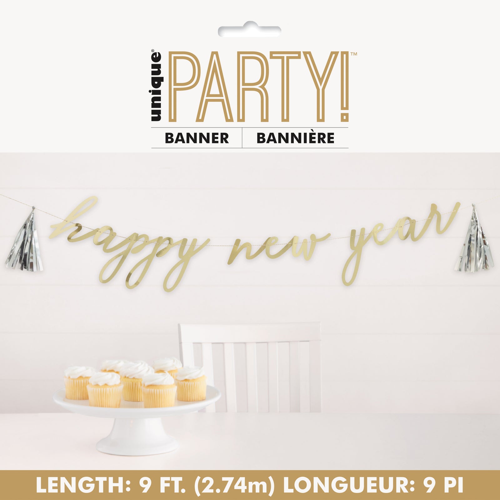 Gold Happy New Year Letter Banner