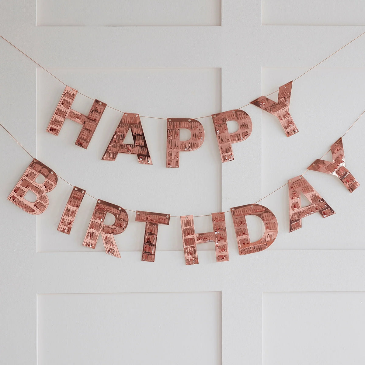Rose Gold Happy Birthday Fringe Bunting