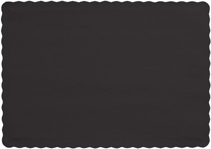 Black Velvet Scalloped Edges Placemats