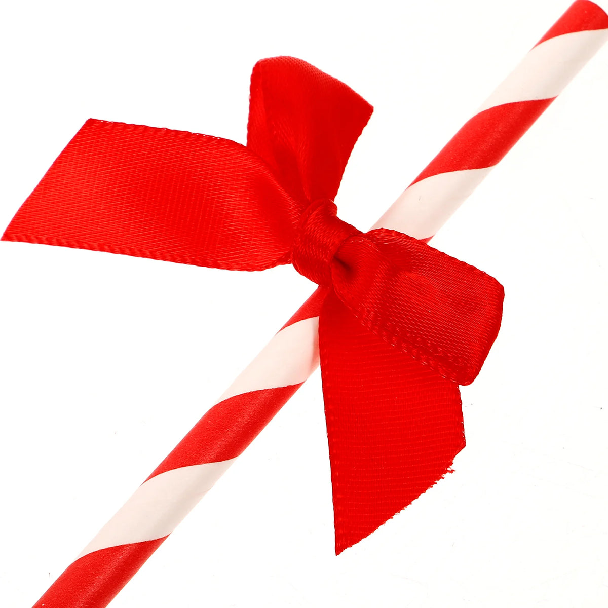 Red Ribbon Striped Straws