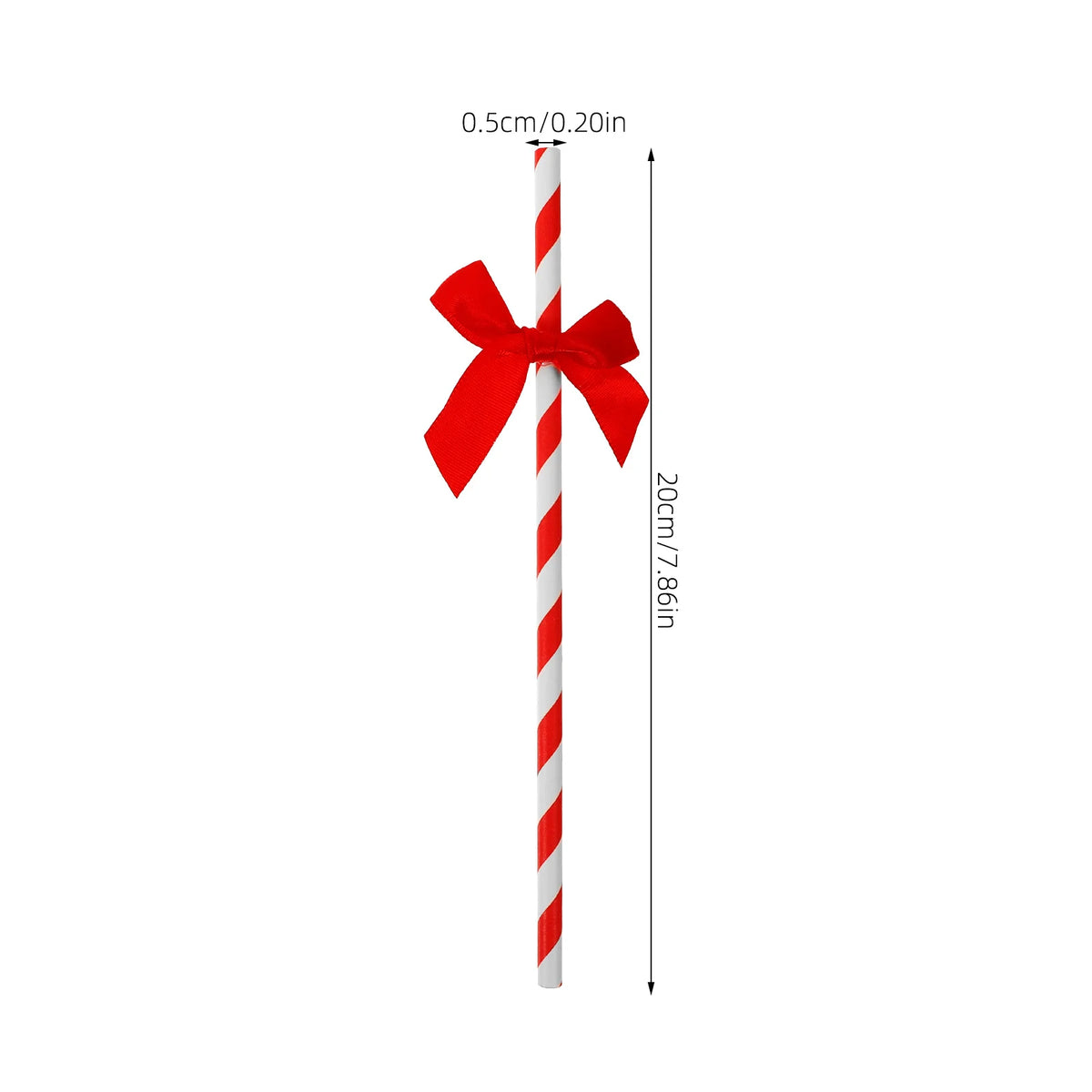 Red Ribbon Striped Straws