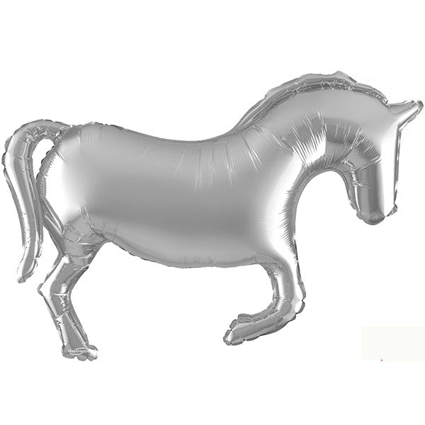 Silver Horse Shape Balloon 35"