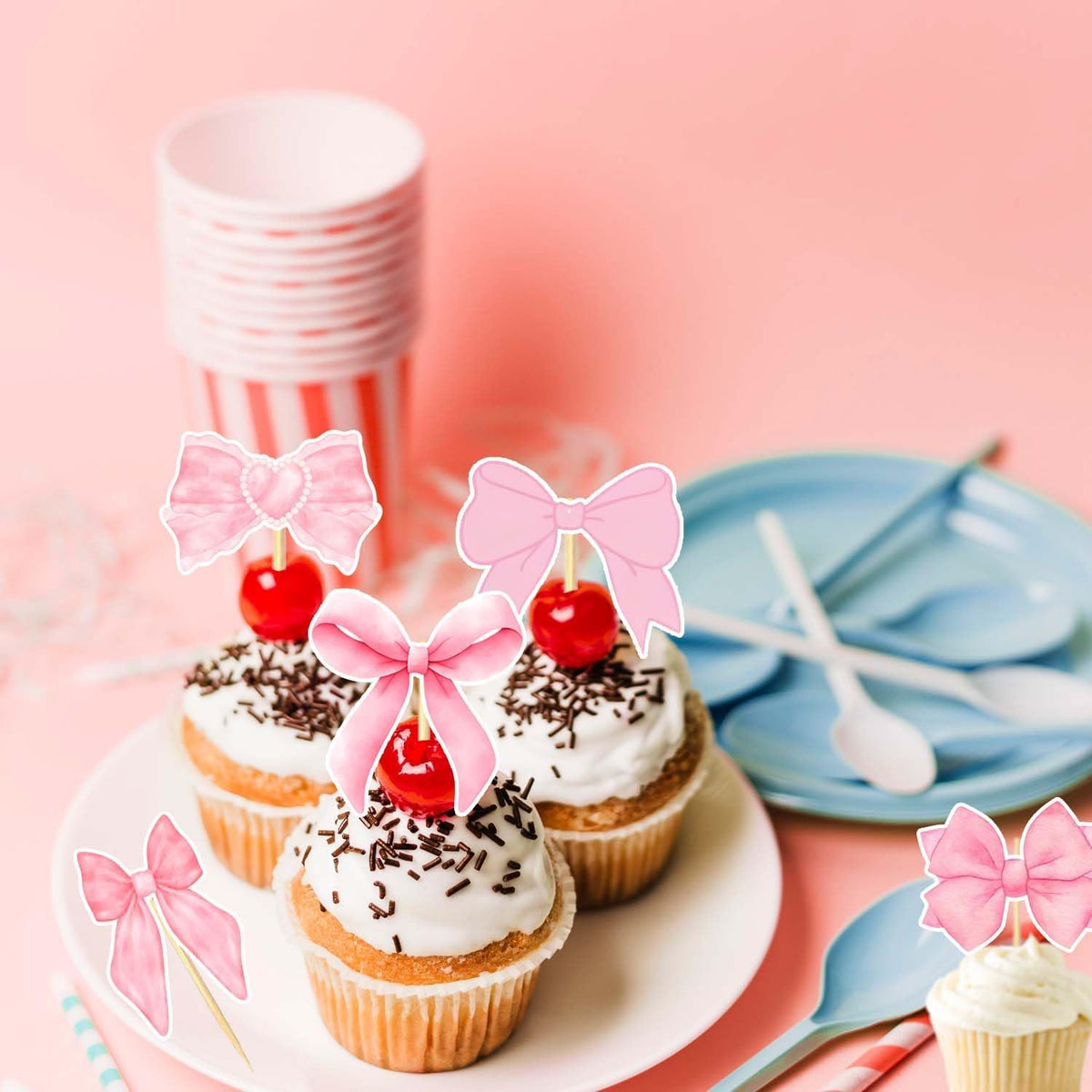 Ribbon Bow Cake Toppers