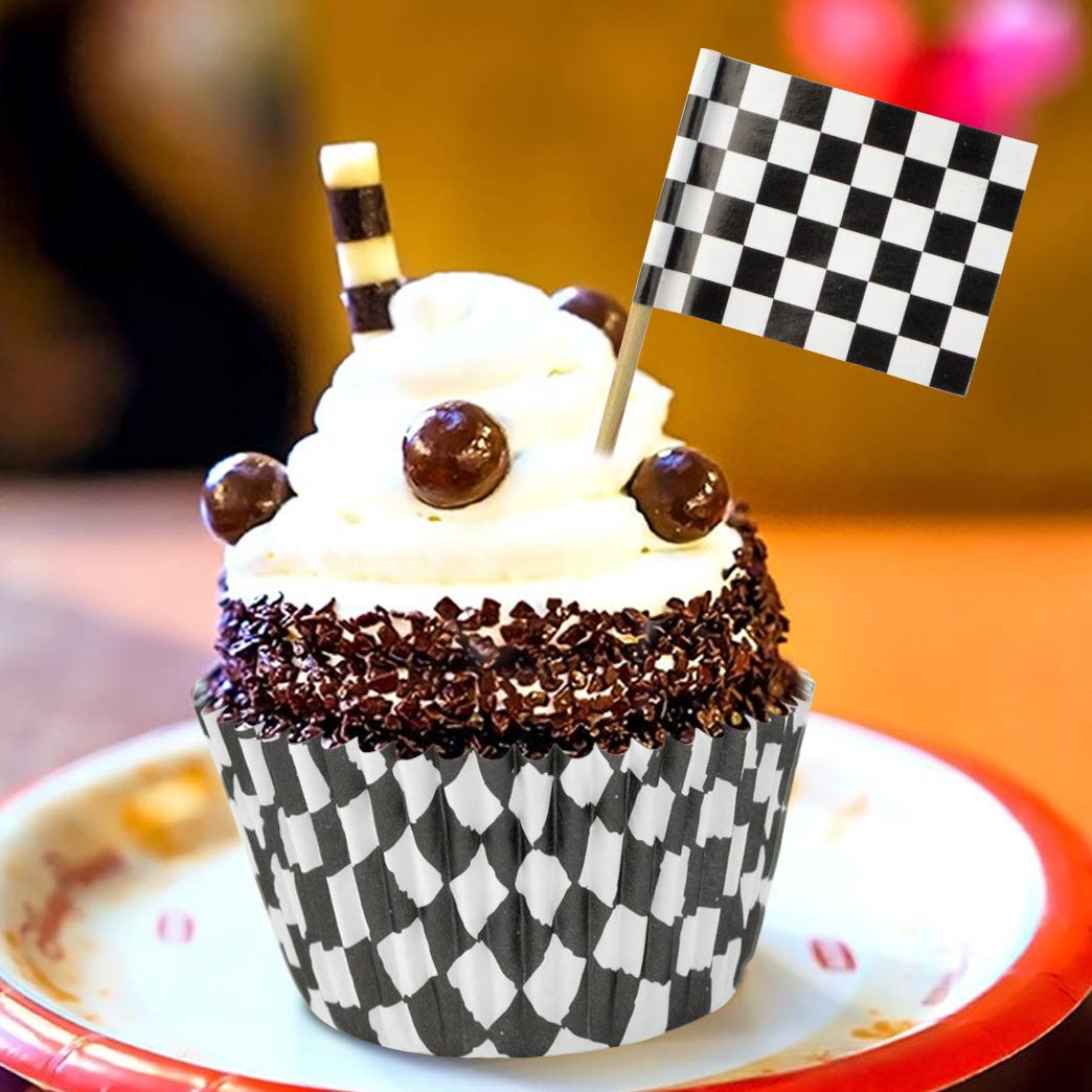 Checkered Racing Flag Food Picks