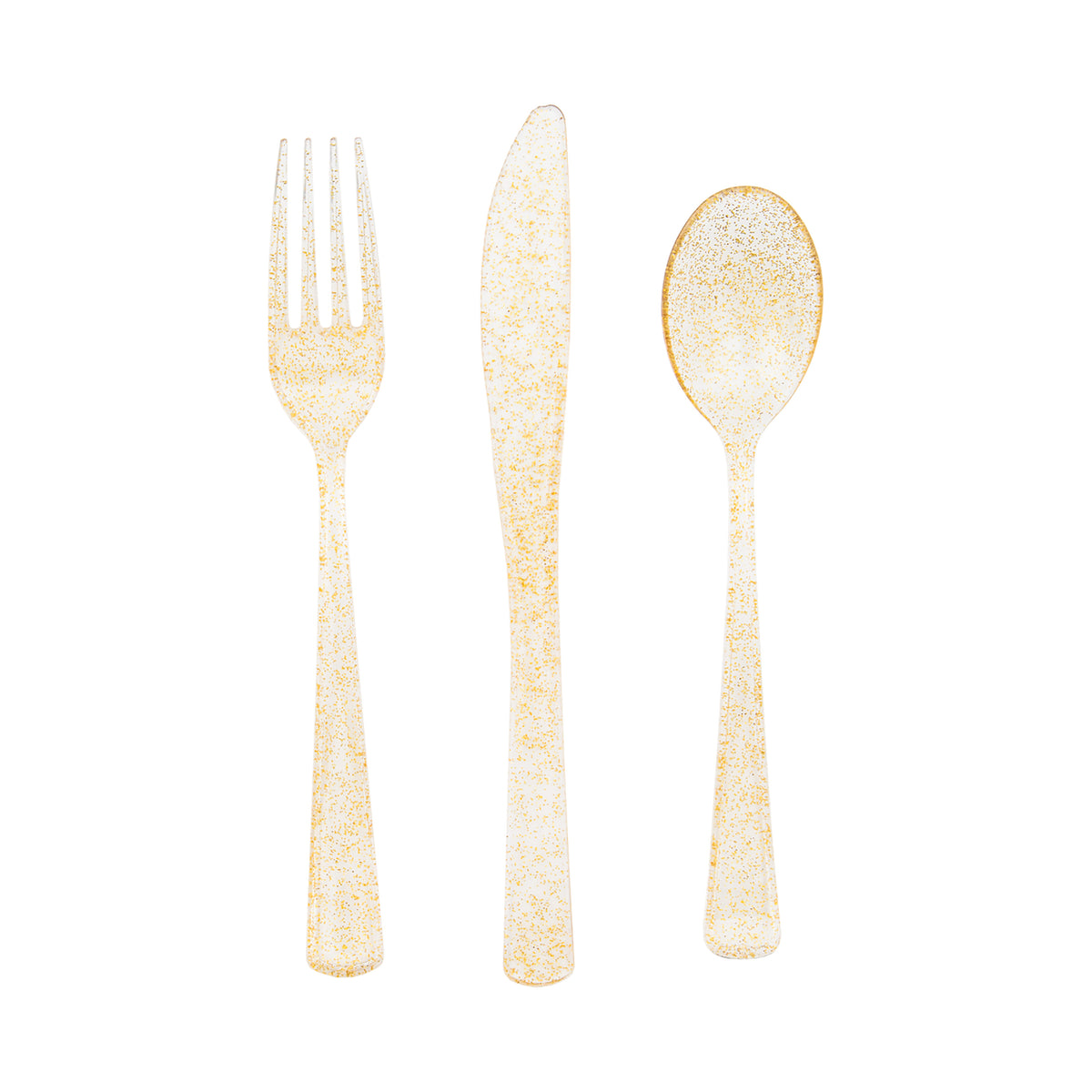 Gold Glitter Assorted Cutlery Set