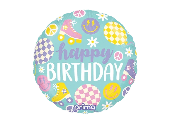 Retro Skates Birthday Foil Balloon 18"