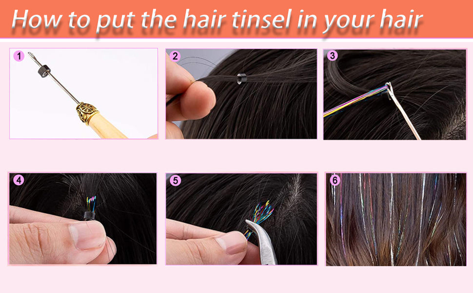 Rainbow Sparkle Hair Tinsel