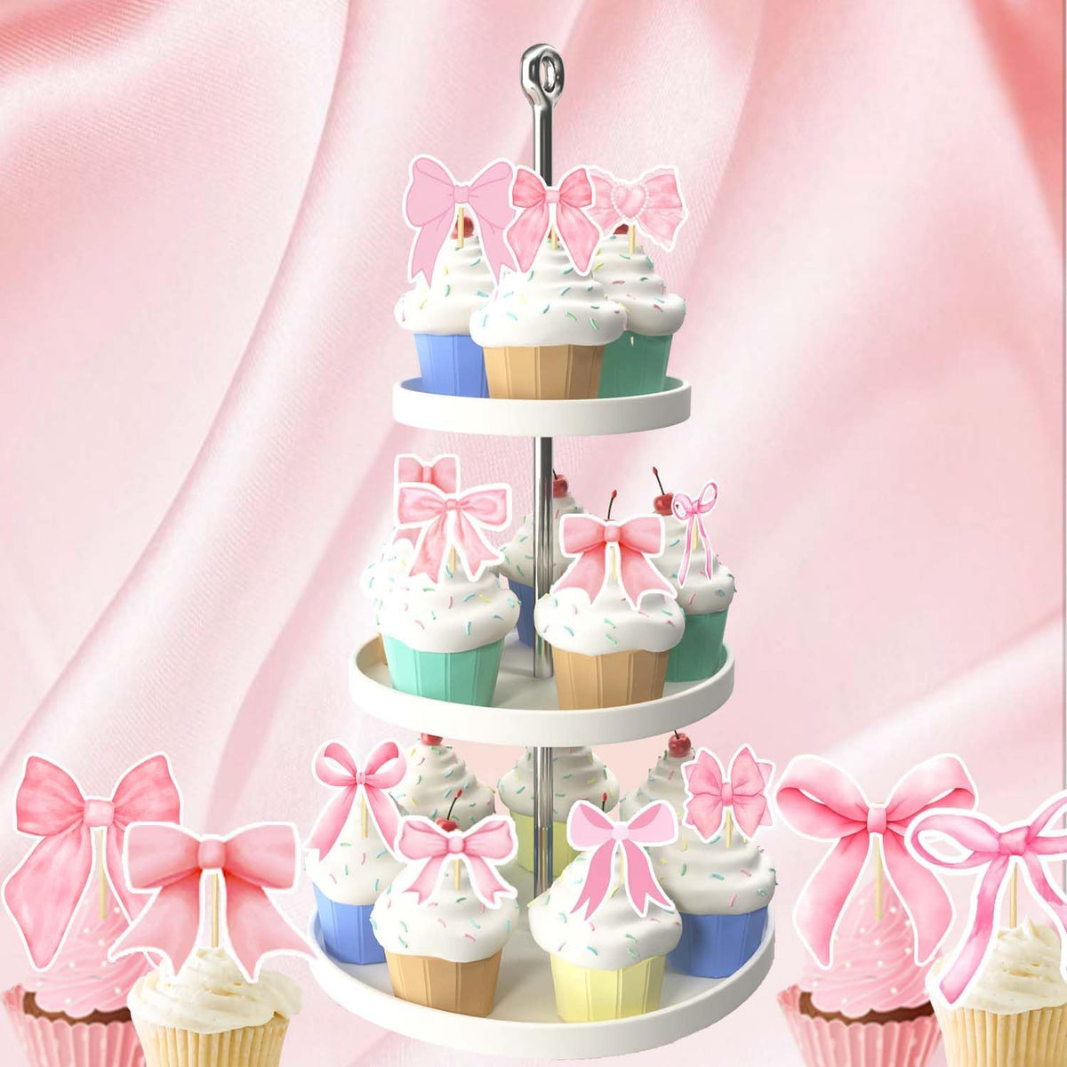 Ribbon Bow Cake Toppers