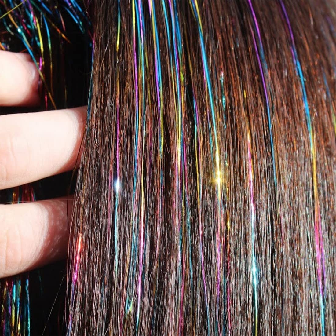 Rainbow Sparkle Hair Tinsel