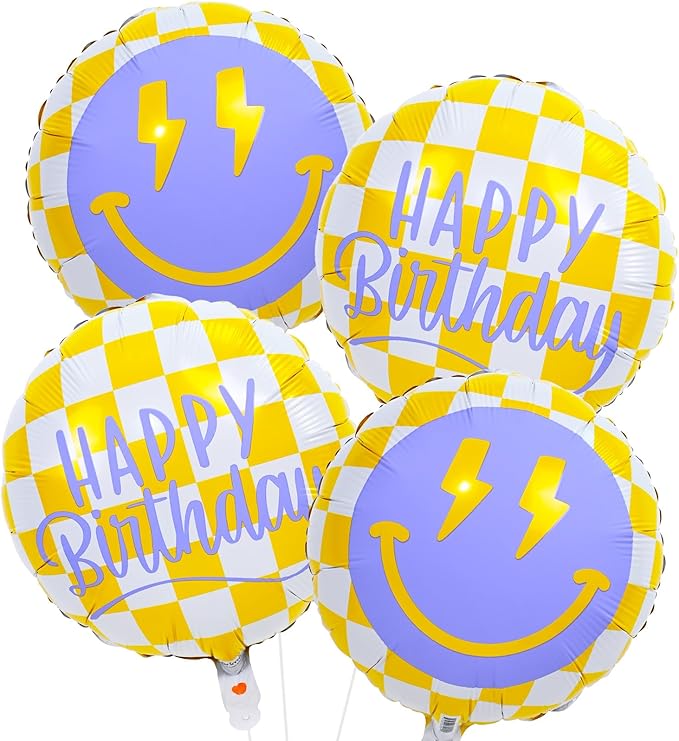 Smiley Face Birthday Foil Balloon