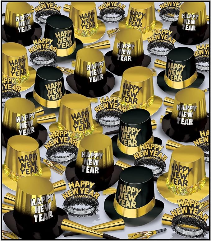 Gold Entertainer New Year’s Eve Party Pack for 50