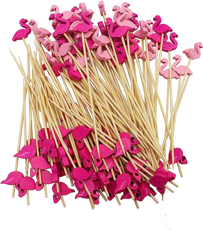 Pink Flamingo Wooden Toppers