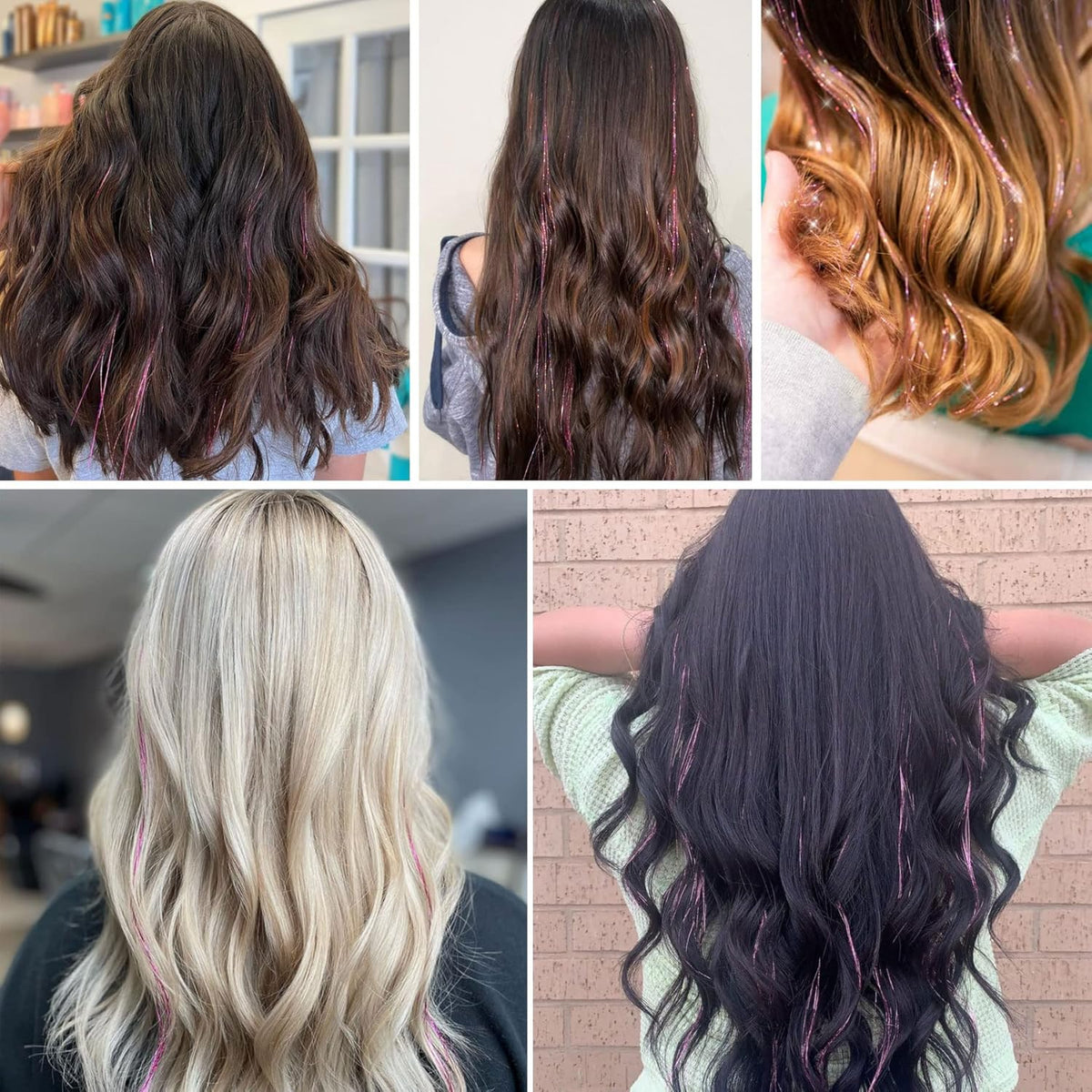 Light Pink Sparkle Hair Tinsel