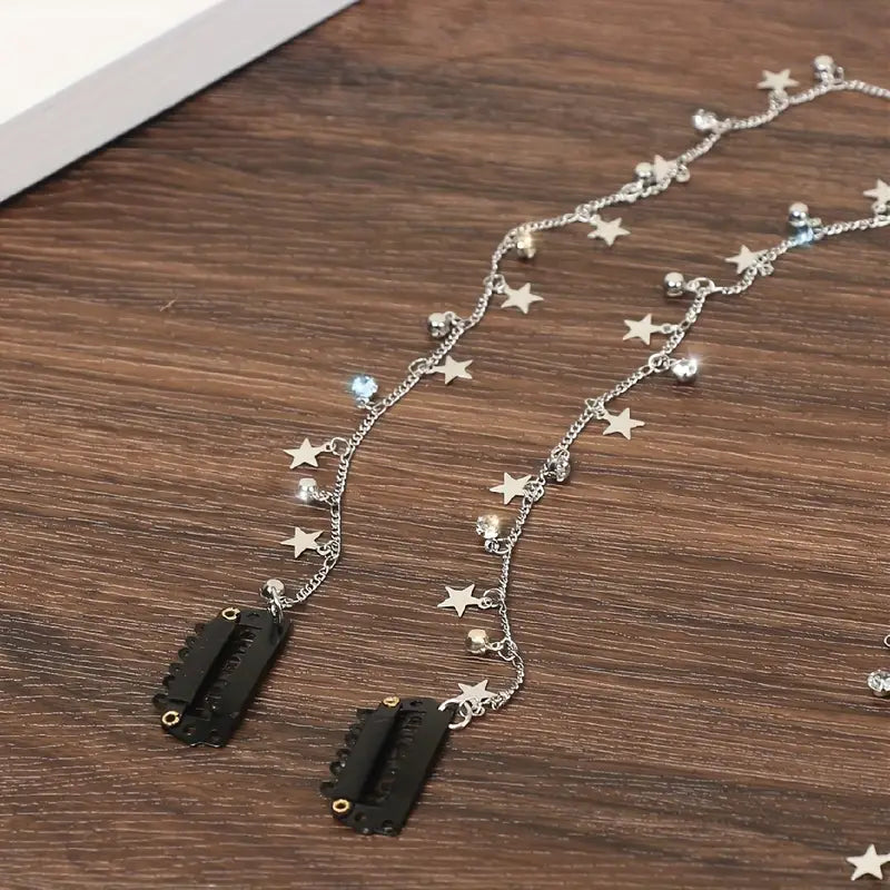 Rhinestone Star Chain Hairpins