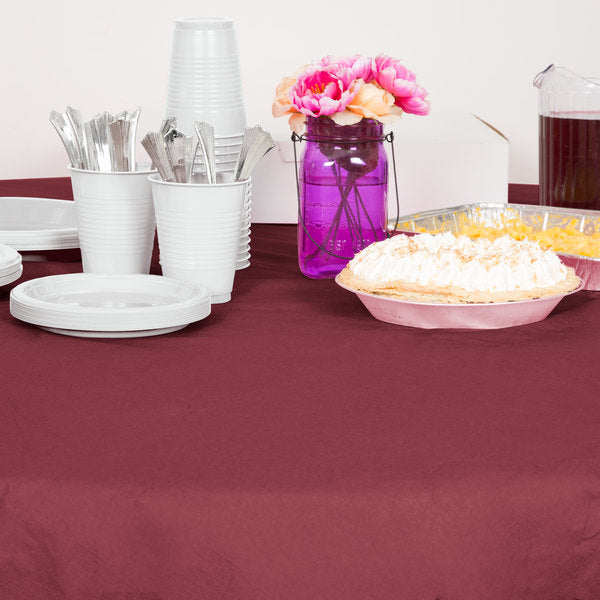Burgundy Round Paper Table Cover