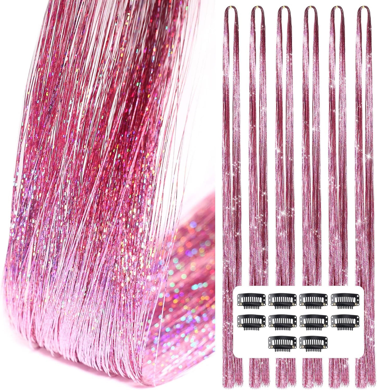 Light Pink Sparkle Hair Tinsel