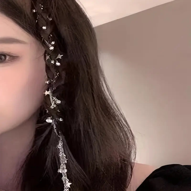 Rhinestone Star Chain Hairpins