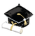Black Grad Cap & Diploma Balloon 25"