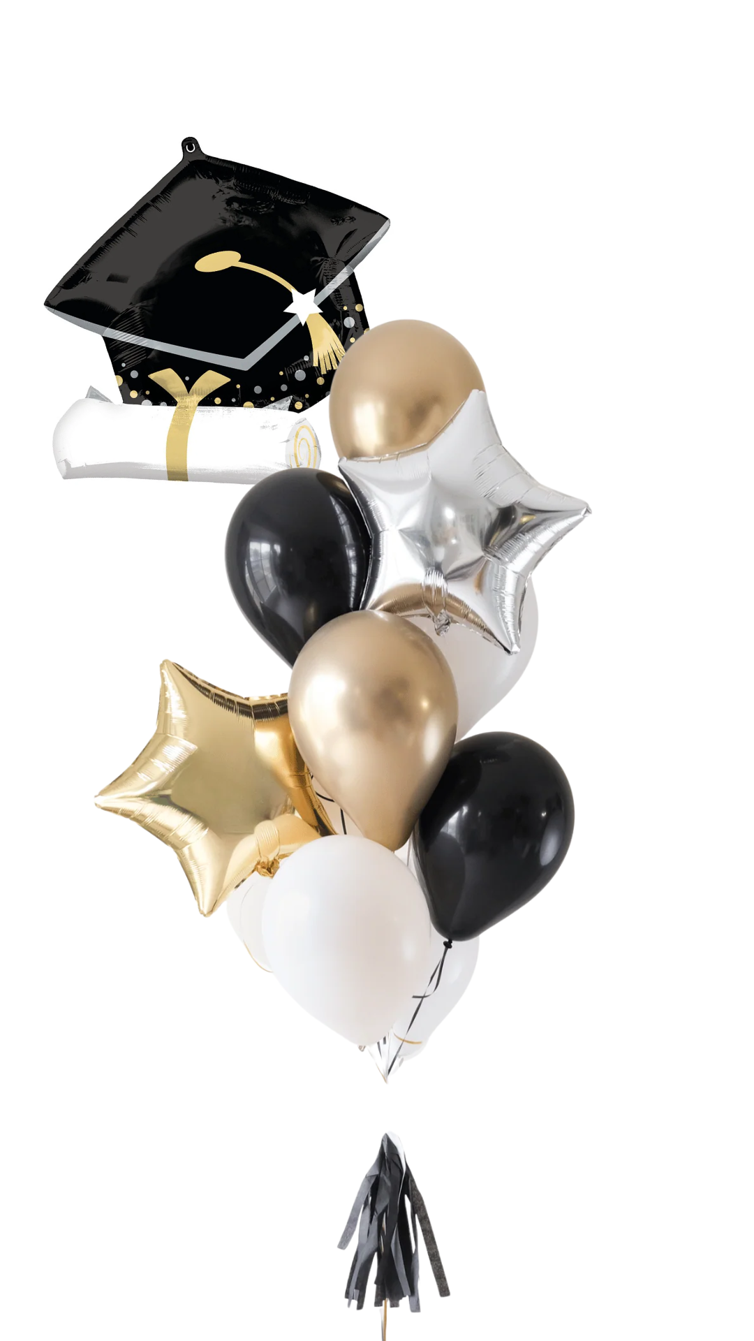 Black Grad Cap &amp; Diploma Balloon 25"