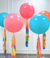 Giant Balloon with Tassels - Rose, Yellow, Green & Blue