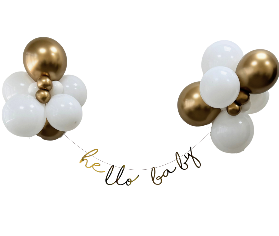 Hello Baby Banner with Balloon Bunting