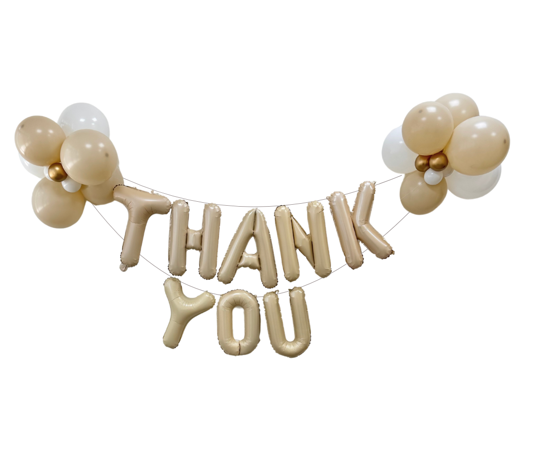 Thank You Beige Balloon Bunting