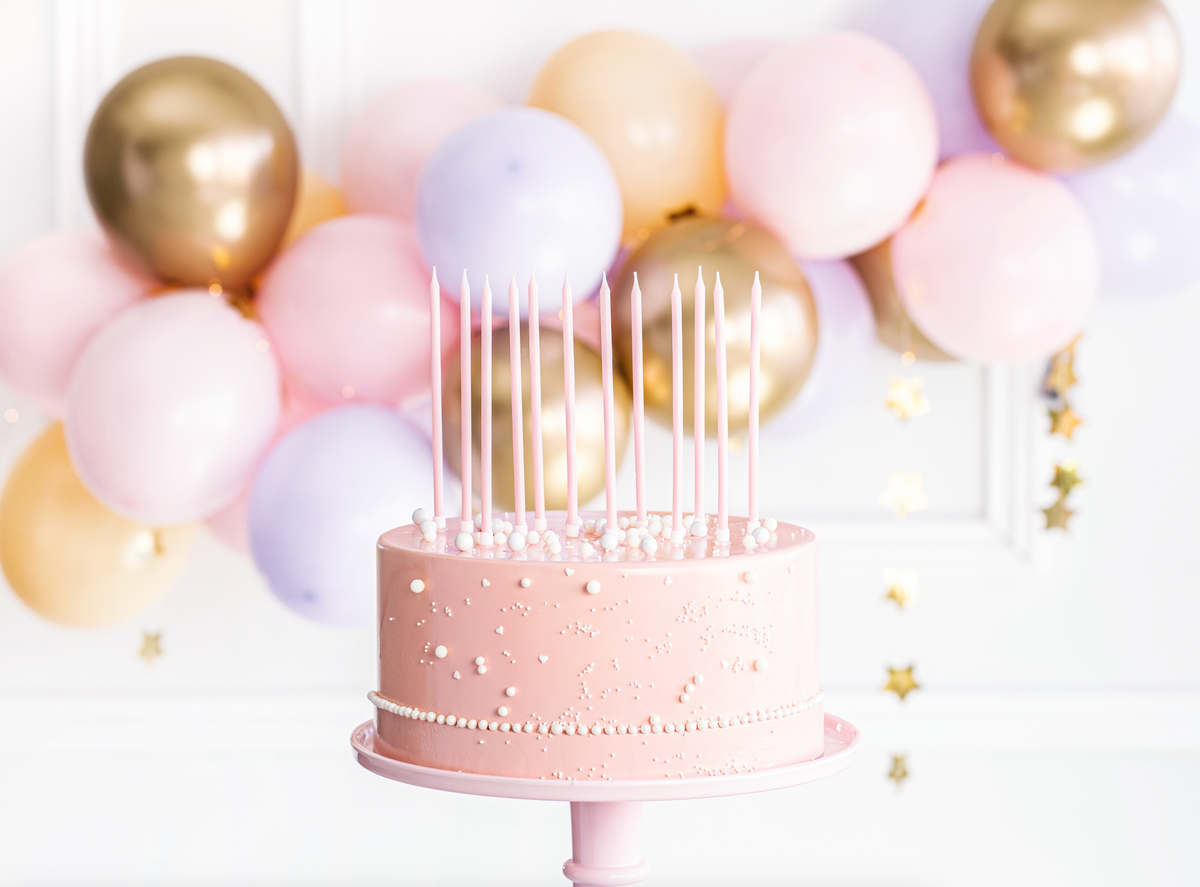 Baby Pink Birthday Candles