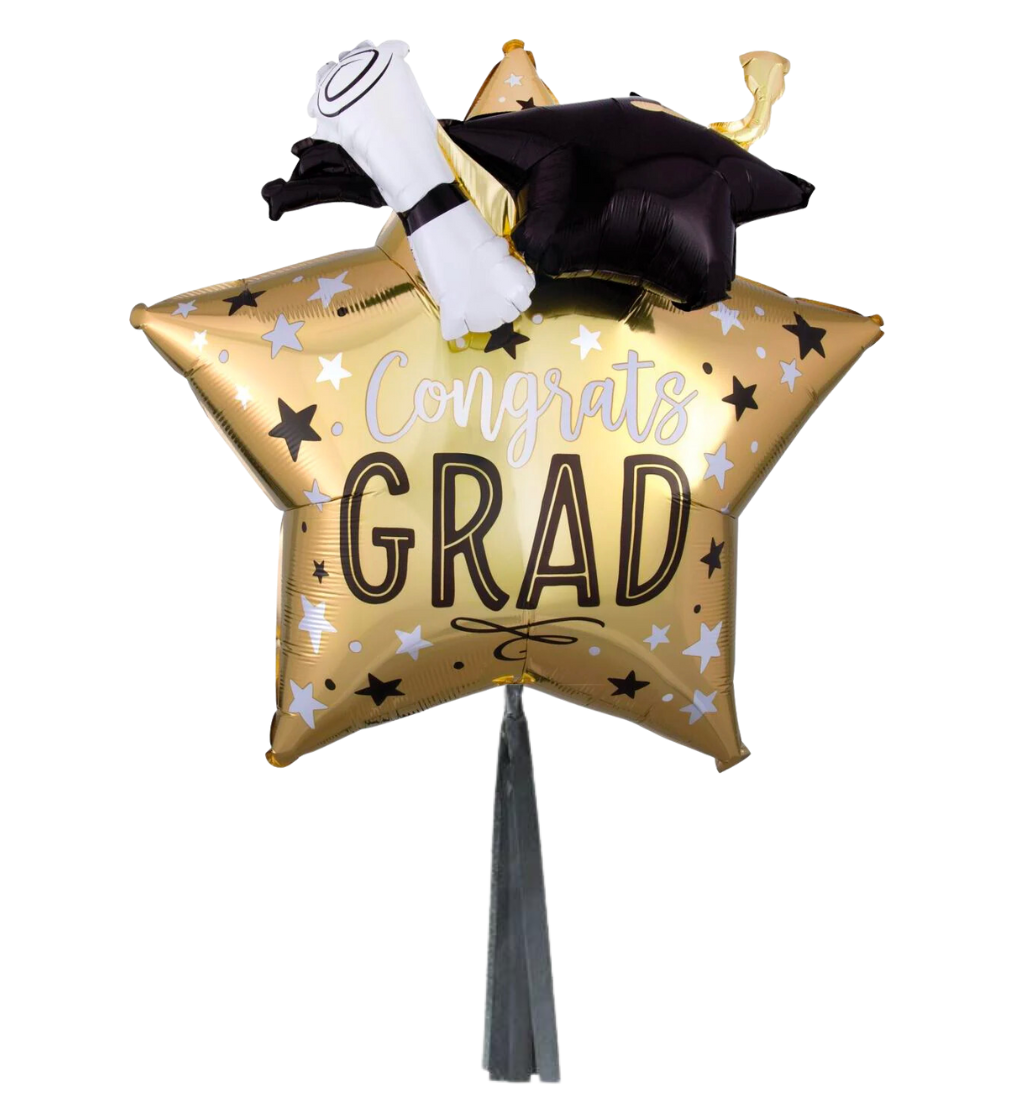 3D Grad Star, Cap & Diploma Balloon