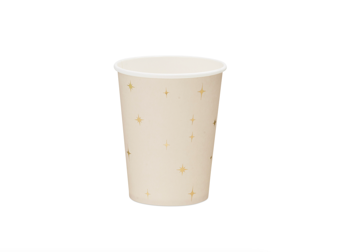 Beige &amp; Gold Star Cups