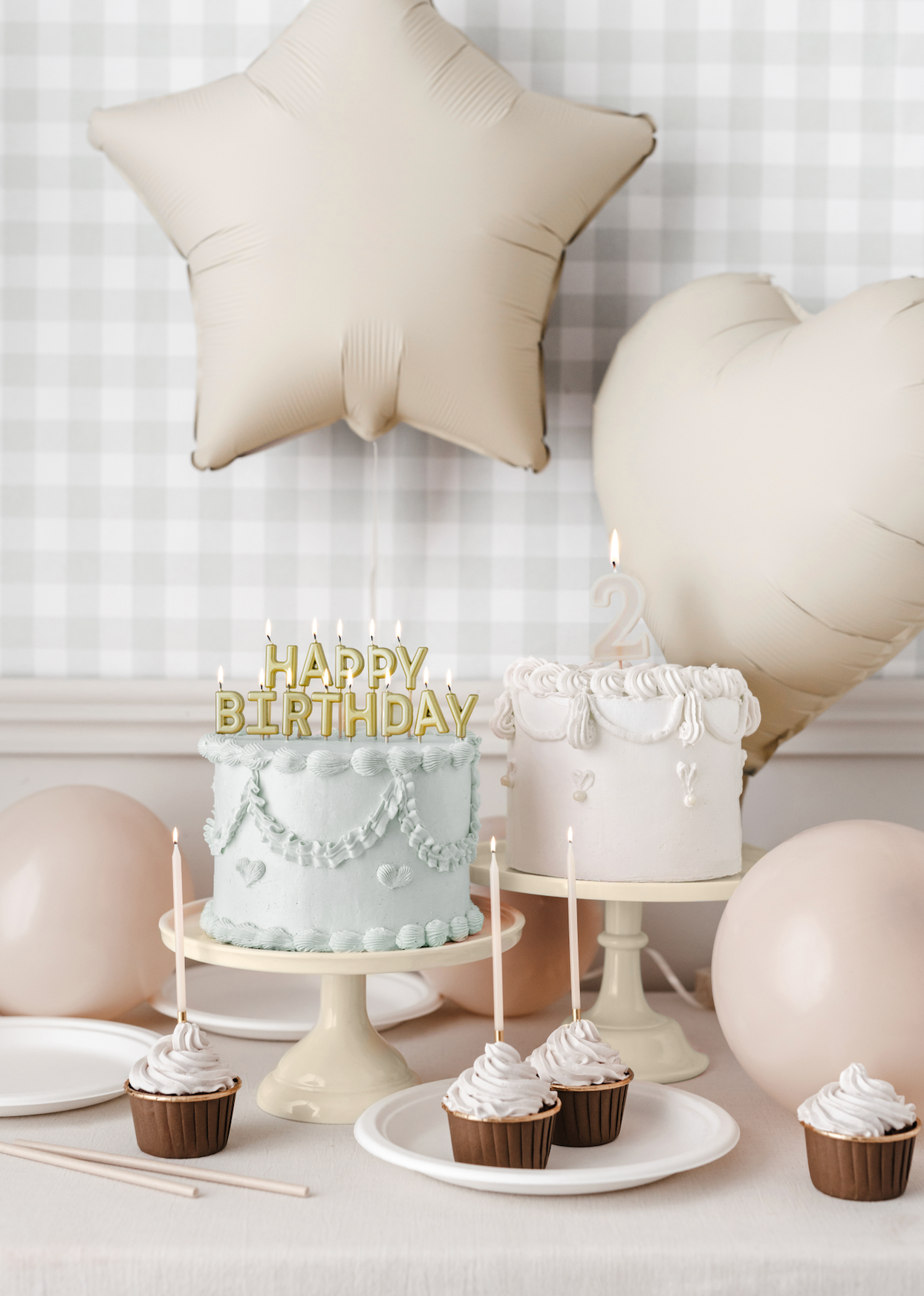 Beige Matte Heart Foil Balloon 