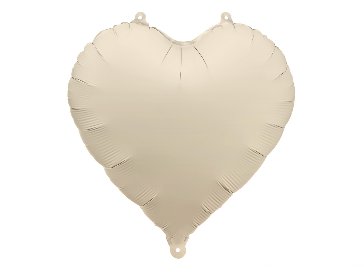 Beige Matte Heart Foil Balloon 