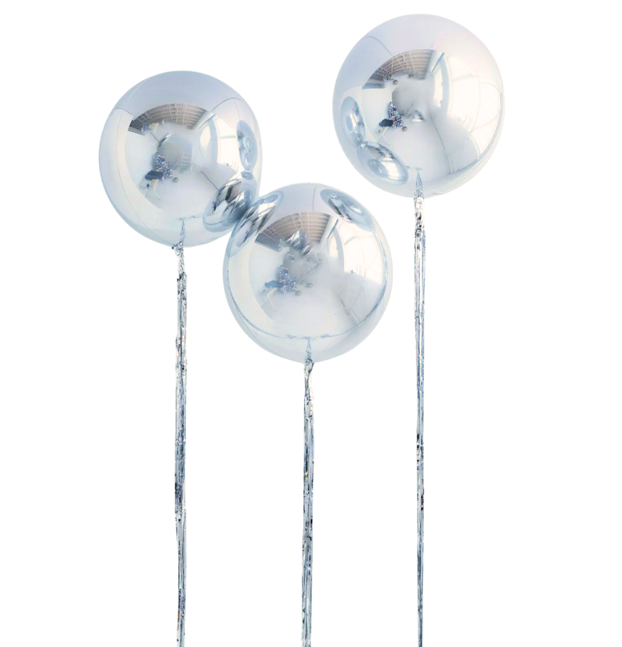 Silver Orbz & Tassels Balloon Set