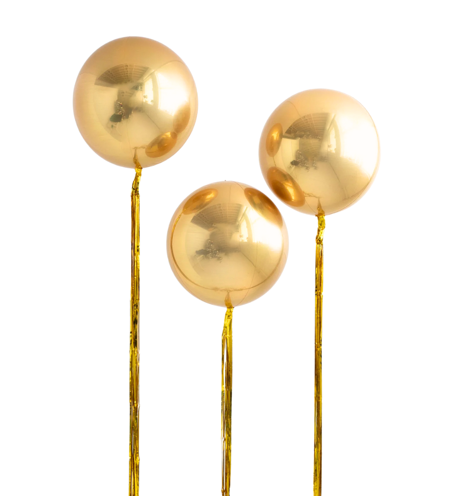 Gold Orbz &amp; Tassels Balloon Set