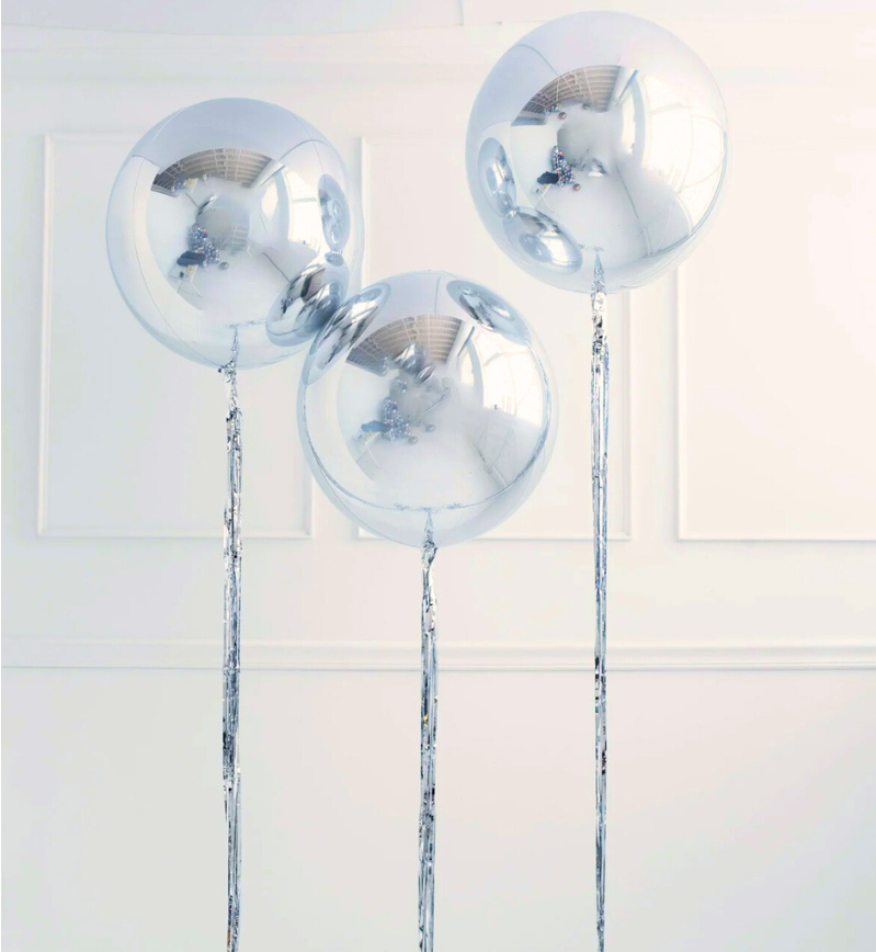 Silver Orbz & Tassels Balloon Set