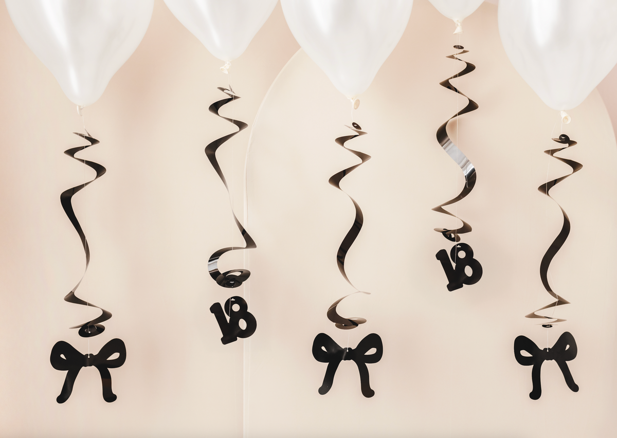Black 18th Birthday Swirl Decorations
